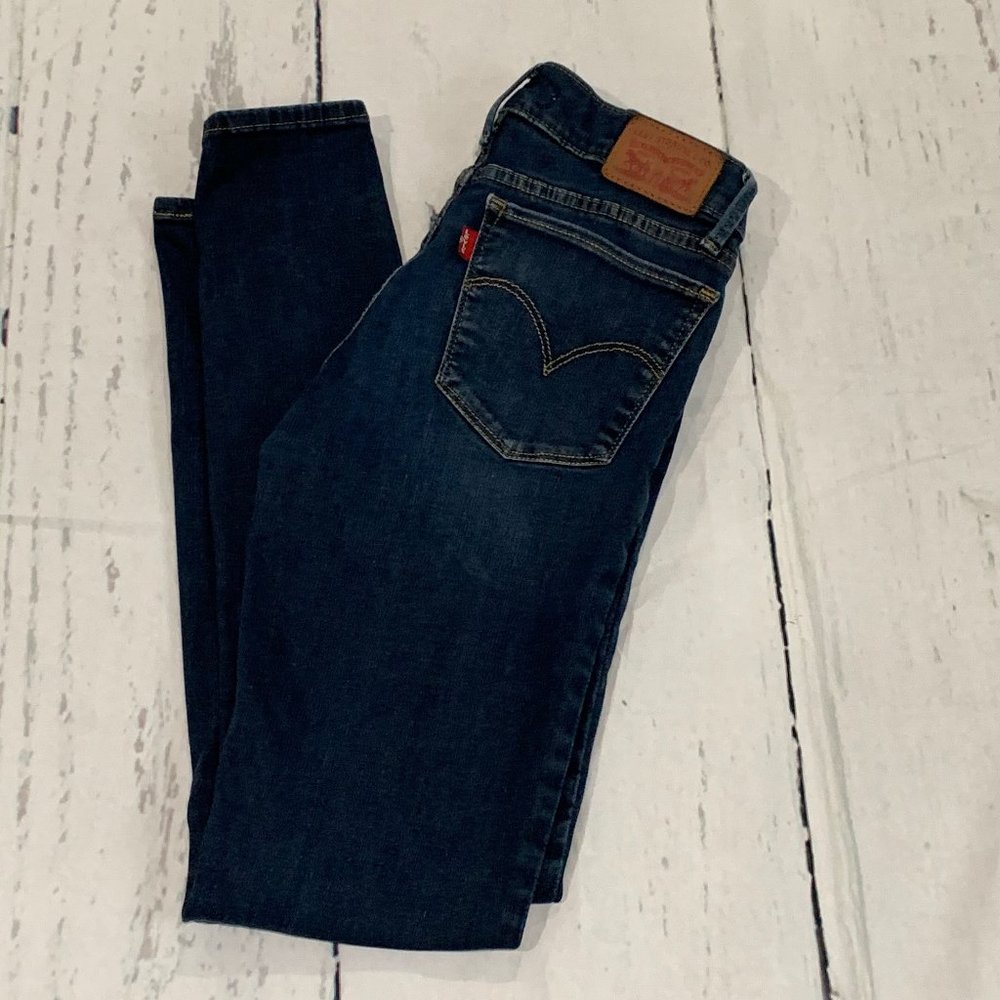 LEVIS 710 Super Skinny Dark Denim Jeans - Picture 1 of 6